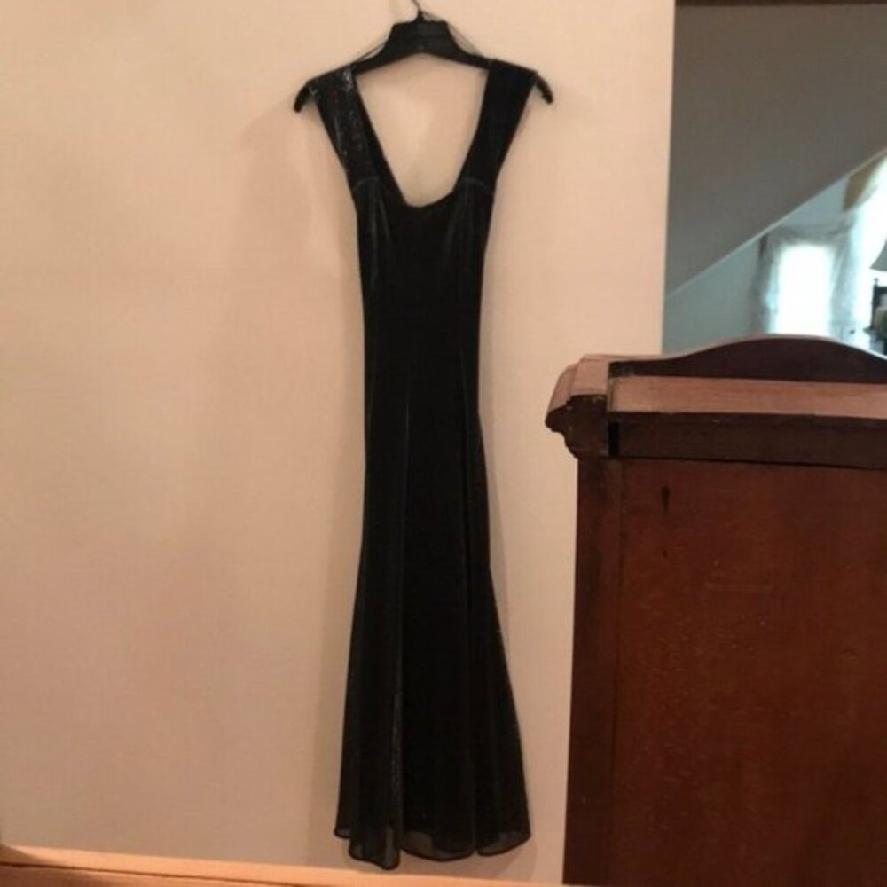 💃✨ All That Jazz Formal Black & Silver Floor-Length Evening Gown | Juniors 5/6